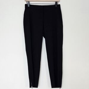 Theory – Black Wool Blend Slim Tailored Ankle Zip Pants 2